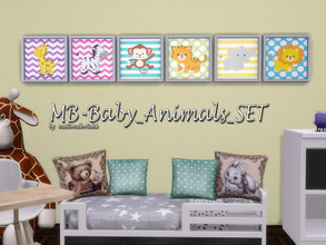 Sims 4 — MB-Baby_Animals_SET by matomibotaki — MB-Baby_Animals_SET, 6 cute baby-paintings in a matching set for your