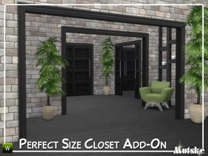 Sims 4 — Perfect Size Closet Add-on by Mutske — This set contains a lot of arches and doors matching the Perfect Size