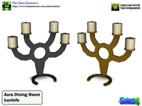 Sims 4 — kardofe_Aura Dining Room_Candlestick by kardofe —  Candleholder with candles, metal in two different options