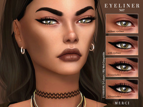 Sims 4 — Eyeliner N07 by -Merci- — Eyeliner comes with 2 different version. Each version has 5 Colours. HQ mod