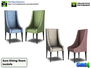Sims 4 — kardofe_Aura Dining Room_DiningChair by kardofe — Dining chair, upholstered, with armrests, in four different