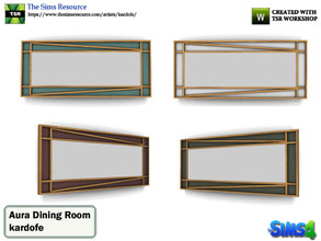 Sims 4 — kardofe_Aura Dining Room_Mirror by kardofe — Wall mirror with design frame, made of wood, in four different