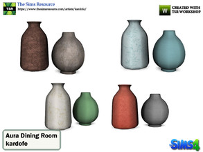 Sims 4 — kardofe_Aura Dining Room_Vases by kardofe — Two vases, in four color options 
