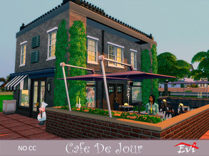 Sims 4 — Cafe de jour by evi — This is a chic place to spend the time with your friends. It is a very popular cafe where