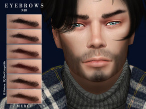 Sims 4 — Eyebrows N18 by -Merci- — Eyebrows in 12 Colours. HQ mod compatible. For male, teen-elder. Have Fun!