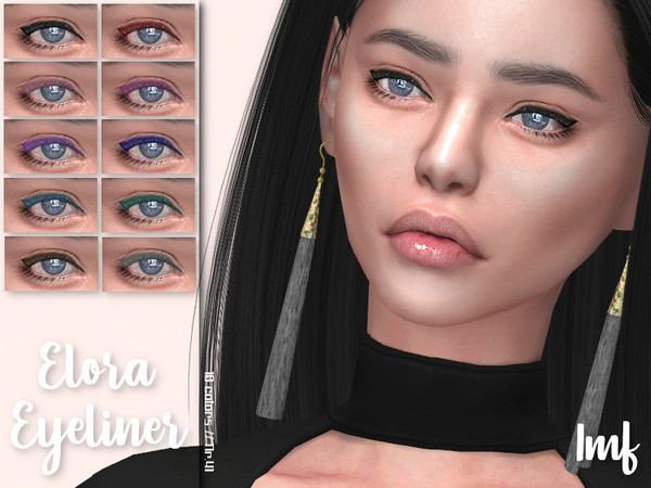 Sims 4 — IMF Elora Eyeliner N.41 by IzzieMcFire — Elora Eyeliner N.41 contains 10 colors in hq texture. Standalone item