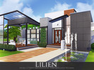 Sims 4 — Lilien by Rirann — Lilien is a contemporary house for a small sim family. Fully furnished and decorated. Inside: