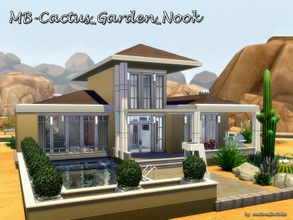 Sims 4 — MB-Cactus_Garden_Nook by matomibotaki — Modern and stylish little house for a single or a couple. An eyecatcher