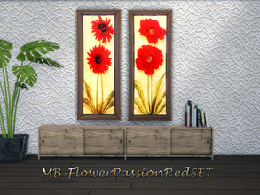 Sims 4 — MB-FlowerPassionRedSET by matomibotaki — MB-FlowerPassionRedSET, 2 large paintings with red flowers, each comes