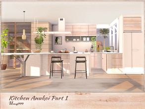 Sims 4 — Kitchen Anukoi Part 1 by ung999 — A modern kitchen set which consists of 2 parts. Part one of this set includes