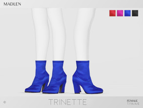 Sims 4 — Madlen Trinette Boots by MJ95 — Stretch satin closed toe boot. Mesh modifying: Not allowed. Recolouring: Allowed