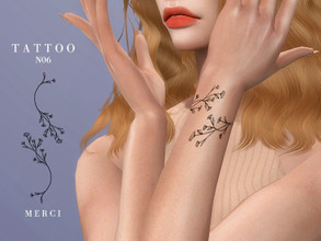 Sims 4 — Tattoo N06 by -Merci- — Tattoo comes with left and right wrist. HQ mod compatible. For female, teen-elder. Work