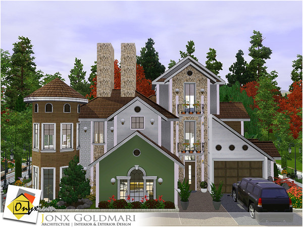 Sims 3 — Jonx Goldmari by Onyxium — On the first floor: Living Room | Dining Room | Kitchen | Bathroom | Garage On the
