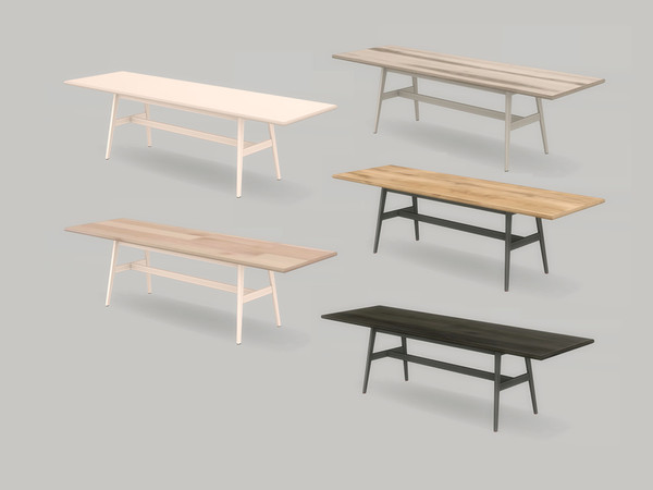 Sims 4 — Kitchen Anukoi - Dining Table (Long) by ung999 — Kitchen Anukoi - Dining Table (Long) Color Options : 5