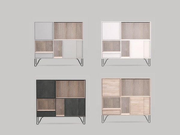 Sims 4 — Kitchen Anukoi - Shelf Cabinet by ung999 — Kitchen Anukoi - Shelf Cabinet Color Options : 4 Located at :