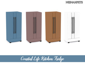 Sims 4 — Coastal Life Kitchen Fridge by neinahpets — A fridge for the Coastal Living kitchen collection. 4 Colors.