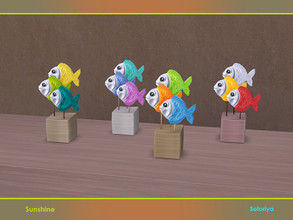 Sims 4 — Sunshine Decor. Three Fish by soloriya — Three fish in one mesh. Part of Sunshine Decor set. 4 color variations.
