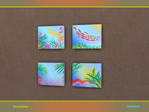 Sims 4 — Sunshine Decor. Painting by soloriya — Small paintings with sea life. Part of Sunshine Decor set. 4 color