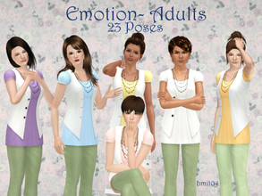 Sims 3 — Emotion Poses - Adults by jessesue2 — 23 poses for storytellers to help their sims to express visual emotions