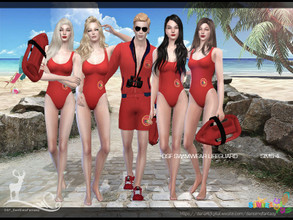 Sims 4 — DSF SWIMWEAR LIFEGUARD by DanSimsFantasy — Summer on the beach is fun and safety is important. Tell me, do you
