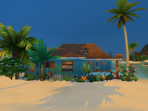 Sims 4 — Blue Lagoon Condo (unfurnished) by Silerna — Many small beach houses are only 1 bed and 1 bath. So I made a bit
