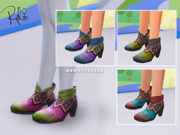 Sims 4 — Boho Boots by RobertaPLobo — :: 4 swatches. :: Teen, Young Adult, Adult and Elder . :: Occult: All. :: Outfit