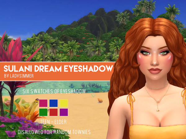 Sims 4 — Sulani Dream Eyeshadow by LadySimmer94 — BGC 6 swatches Custom thumbnail Teen - Elder Disallowed for random
