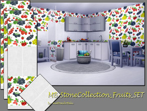 Sims 4 — MB-StoneCollection_Fruits_SET by matomibotaki — MB-StoneCollection_Fruits_SET fresh wall and floor set with full