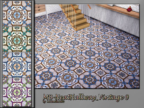 Sims 4 — MB-NeatHallway_Vintage9 by matomibotaki — MB-NeatHallway_Vintage9, elegant vintage tile floor with lovely design
