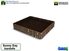 Sims 4 — kardofe_Sunny Day _Gardener by kardofe — Outside Gardener box made of wooden trunks, 