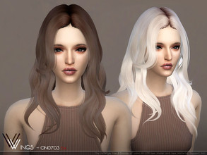 Sims 4 — WINGS-ON0703 by wingssims — This hair style has 20 kinds of color File size is about 13MB Hope you like it!