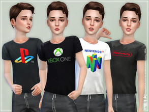 Sims 4 — T-Shirt Collection for Boys P15 by lillka — T-Shirt Collection for Boys P15 4 styles
