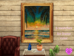 Sims 4 — Tropical Sunset by Michael Creese Painting by Simder_Talia — A stunning painting of a sunset in the tropics, by