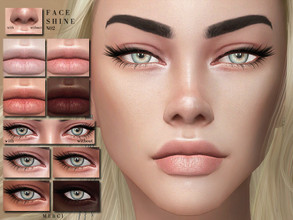 Sims 4 — Face Shine N02 by -Merci- — Face Shine in 8 Colours for different skintones. Shining effect for eye areas, nose