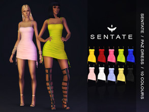 Sims 4 — Paz Dress by Sentate — A cute ruched mini dress with 3D tie details. Comes in 10 colours. POLICY