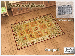 Sims 3 — Fruits and flowers carpet by Ani's Creations by AniFlowersCreations — This lovely carpet is for sure a best