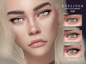 Sims 4 — Eyeliner N08 by -Merci- — Eyeliner and eyelid highlight. Eyeliner comes with 2 colours with 3 different skin