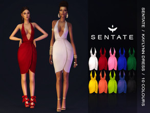 Sims 4 — Kaylynn Dress 2019 Edition by Sentate — The Kaylynn dress is a beautiful wrap around halter dress with a