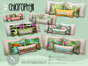 Sims 4 — Chlorophyll XOXOXO cushions (tropical version) by SIMcredible! — by SIMcredibledesigns.com available at TSR 7