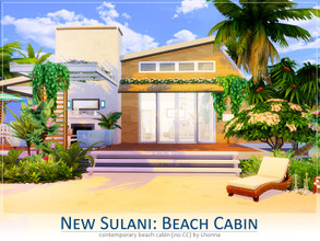 Sims 4 — New Sulani: Beach Cabin by Lhonna — Contemporary beach cabin excellent for tropics. The house is fully