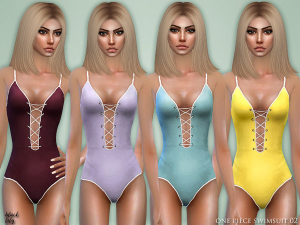 Sims 4 — One Piece Swimsuit 02 by Black_Lily — YA/A/Teen 4 Styles New item