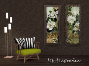 Sims 4 — MB-Magnolia by matomibotaki — MB-Magnolia, part one of a set of 2 matching flower paintings with lovely