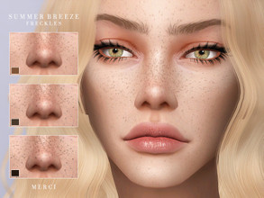 Sims 4 — Summer Breeze -Freckles- by -Merci- — Freckles in 3 swatcehs. Unisex, teen-elder. Works with all skins. Have
