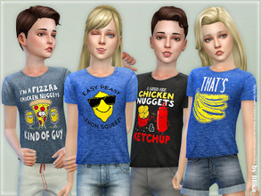 Sims 4 — T-Shirt Collection for Children 01 by lillka — T-Shirt Collection for Children 01 4 styles 