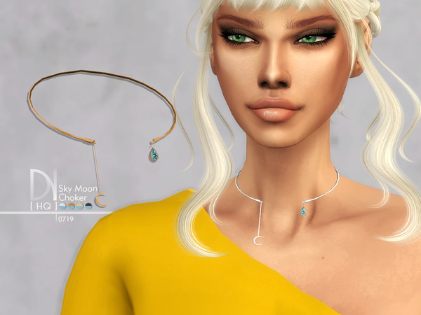 Sims 4 — Sky Moon Choker by DarkNighTt — Sky Moon Choker Have 4 colors. HQ mod compatible. Hope you enjoy!