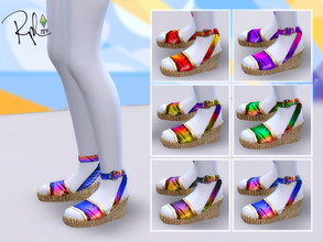 Sims 4 — Beach Wedge Sandals - Island Living  by RobertaPLobo — :: 6 swatches. :: Teen, Young Adult, Adult and Elder . ::
