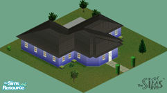 Sims 1 — The Bradford "Sentinal" by Harmonie — Steel building built with basic survival in mind; layout, though
