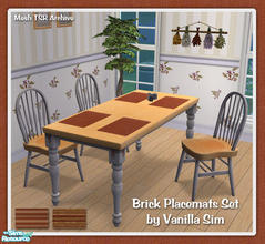 Sims 2 — VS Brick Placemats Set by Vanilla Sim — 