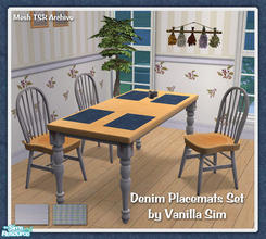 Sims 2 — VS Denim Placemats Set by Vanilla Sim — 