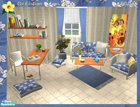 Sims 2 — Mira\'s Habily Hawaii TC107 by Eisbaerbonzo — Mira\'s Habily Livinroom and Hobby room dressed in Hawaiian